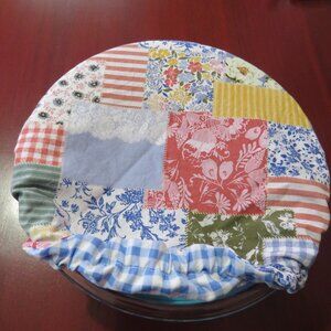 Kitchenaid Bowl Cover, Reversible Boho Patchwork and Blue Gingham Mixer Cover